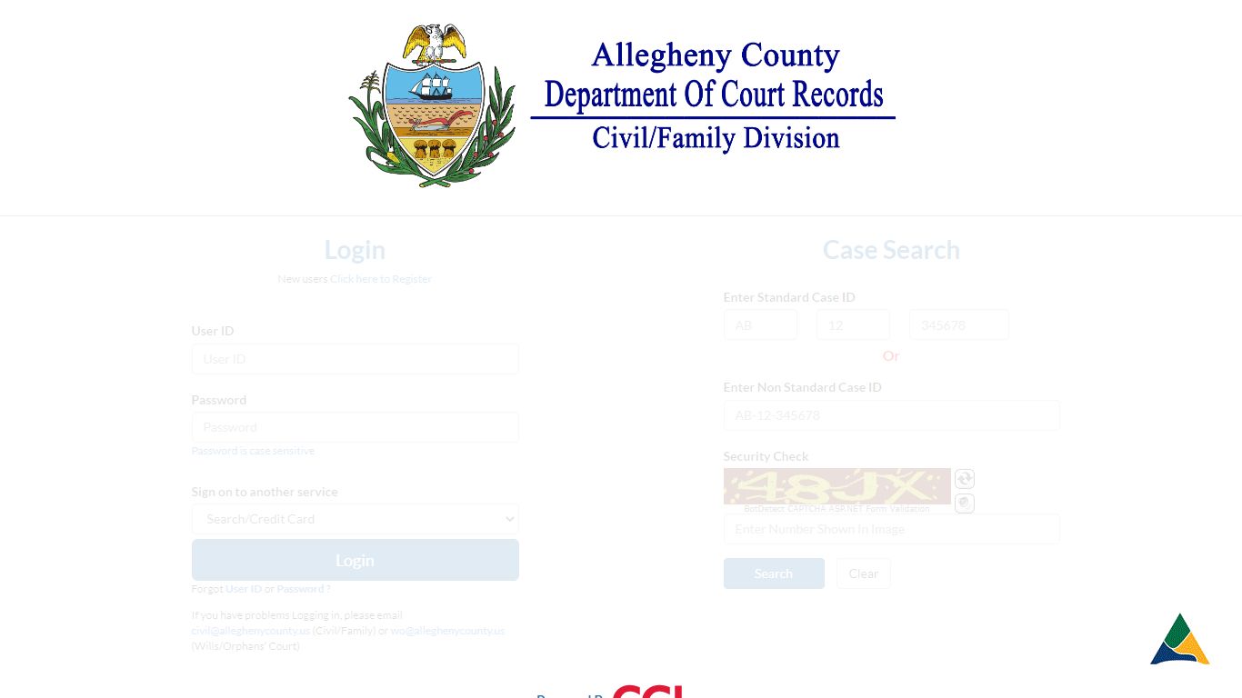 Login - Allegheny County Department of Court Records